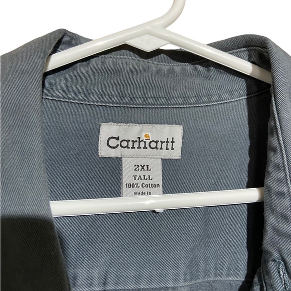 !!SOLD!! Vintage Carhartt Gray Button Up Size TALL 2X - Picture 5 of 6